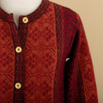 100% alpaca sweater, 'Andean Poinsettia' - 100% Alpaca Wool Knit Cardigan Sweater