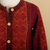 100% alpaca sweater, 'Andean Poinsettia' - 100% Alpaca Wool Knit Cardigan Sweater (image 2g) thumbail