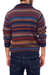 Men's 100% alpaca sweater, 'Mountain Life' - Men's 100% Alpaca Wool Striped Zip Collar Pullover Sweater (image 2b) thumbail