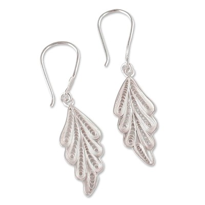 Sterling silver filigree earrings, 'Forest Magic' - Collectible Leaf Sterling Silver Filigree Earrings