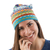 100% alpaca hat, 'Blue Winter' - Artisan Crafted Alpaca Wool Hat (image 2b) thumbail