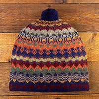 100% alpaca hat, 'Indigo Winter'