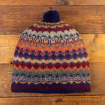100% alpaca hat, 'Indigo Winter' - Handcrafted 100% Alpaca Wool Patterned Hat