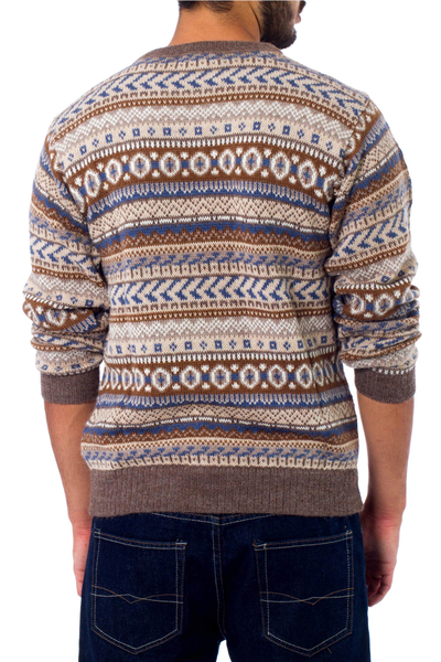Suéter de hombre 100% alpaca - Suéter tipo jersey de alpaca para hombre
