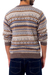 Men's 100% alpaca sweater, 'Ice Earth' - Men's Alpaca Pullover Sweater (image 2b) thumbail
