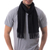 Men's 100% alpaca scarf, 'Evening Black' - Men's 100% alpaca scarf (image 2a) thumbail