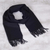 Men's 100% alpaca scarf, 'Evening Black' - Men's 100% alpaca scarf (image 2b) thumbail