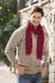 Men's 100% alpaca scarf, 'Cherry Red' - Men's 100% alpaca scarf