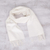 Men's 100% alpaca scarf, 'Frothy White' - Unique Alpaca Wool Solid Scarf thumbail