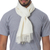 Men's 100% alpaca scarf, 'Frothy White' - Unique Alpaca Wool Solid Scarf (image 2b) thumbail