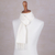 Men's 100% alpaca scarf, 'Frothy White' - Unique Alpaca Wool Solid Scarf (image 2e) thumbail