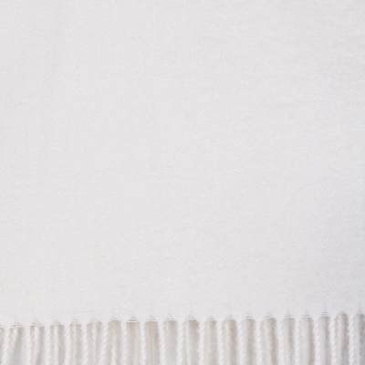 Men's 100% alpaca scarf, 'Frothy White' - Unique Alpaca Wool Solid Scarf