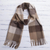 Men's 100% alpaca scarf, 'Brown Squared' - Unique Alpaca Wool Patterned Scarf thumbail