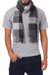 Men's 100% alpaca scarf, 'Gray Squared' - Hand Crafted Men's Alpaca Wool Patterned Scarf (image 2a) thumbail