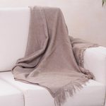 100% alpaca throw, 'Cozy Light Brown' - Hand Crafted Alpaca Wool Solid Throw