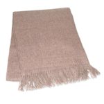 100% alpaca throw, 'Cozy Light Brown' - Hand Crafted Alpaca Wool Solid Throw