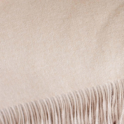 100% alpaca throw, 'Cozy Beige' - Unique Alpaca Wool Solid Throw Blanket from Peru