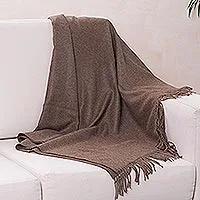 Überwurf aus 100 % Alpaka, „Cozy Brown“ – Überwurf aus 100 % Alpaka