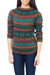 100% alpaca sweater, 'Andean Meadow' - Alpaca Wool Pullover Sweater (image 2a) thumbail