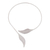 Sterling silver leaf choker, 'Andean Frost' - Handcrafted Leaf Sterling Silver Choker Necklace (image 2a) thumbail