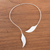 Sterling silver leaf choker, 'Andean Frost' - Handcrafted Leaf Sterling Silver Choker Necklace (image 2b) thumbail