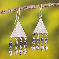 Sodalite chandelier earrings, Queen of the Inca