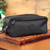 Men's travel case, 'Andean Black' - Handcrafted Men's Toiletries Travel Bag (image 2) thumbail