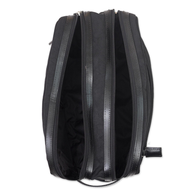 Men's travel case, 'Andean Black' - Handcrafted Men's Toiletries Travel Bag