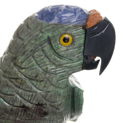 Edelsteinskulptur - Handgefertigte Edelstein-Vogelskulptur aus Peru