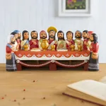 Ceramic sculpture, 'The Last Supper' - Collectible Religious 12 Apostles and Jesus Sculpture
