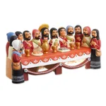 Ceramic sculpture, 'The Last Supper' - Collectible Religious 12 Apostles and Jesus Sculpture