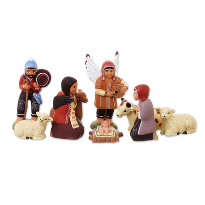 Ceramic nativity scene (9 Pieces)