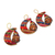 Gourd and cotton blend ornaments, 'Happy Hoots' (set of 3) - Gourd and Cotton Bird Holiday Ornaments (Set of 3) (image 2a) thumbail