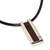 Leather pendant necklace, 'Brown Quechua Minimalist' - Modern Sterling Silver and Leather Pendant Necklace (image 2b) thumbail