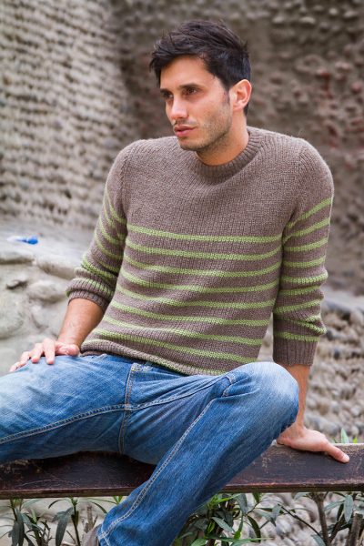 Men's alpaca blend sweater, 'Brown Cuzco Casual' - Men's alpaca blend sweater