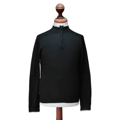 UNICEF Market | Men's Fitted Alpaca Blend Sweater - Night Secret