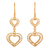 Gold vermeil filigree dangle earrings, 'Our Two Hearts' - Hand Made Peruvian Gold Vermeil Filigree Earrings thumbail