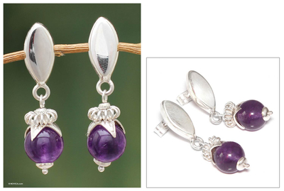 Amethyst dangle earrings, Sweet Lilac