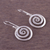 Sterling silver dangle earrings, 'Andean Whirlwind' - Sterling Silver Dangle Earrings (image 2b) thumbail