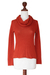 Cotton and alpaca sweater, 'Sunny Warmth' - Handcrafted Peruvian Alpaca Wool Pullover Sweater (image 2c) thumbail