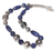 Sodalite beaded necklace, 'Titicaca Mermaid' - Handmade Sterling Silver Beaded Sodalite Necklace thumbail