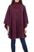 Alpaca blend reversible poncho, 'Sublime Violet' - Alpaca Wool Blend Patterned Poncho from Peru thumbail