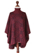 Alpaca blend reversible poncho, 'Sublime Violet' - Alpaca Wool Blend Patterned Poncho from Peru (image 2c) thumbail