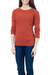 Alpaca blend sweater, 'Andean Orange' - Handcrafted Alpaca Blend Sweater (image 2a) thumbail