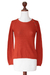 Alpaca blend sweater, 'Andean Orange' - Handcrafted Alpaca Blend Sweater (image 2c) thumbail
