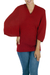 Alpaca blend hoodie sweater, 'Red Trujillo Lady' - Alpaca blend hoodie sweater thumbail