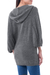 Alpaca blend hoodie sweater, 'Gray Trujillo Lady' - Alpaca blend hoodie sweater (image 2b) thumbail