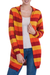 Alpaca blend hoodie sweater, 'Winter Cheer' - Alpaca Wool Striped Hooded Sweater thumbail