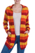 Alpaca blend hoodie sweater, 'Winter Cheer' - Alpaca Wool Striped Hooded Sweater (image 2b) thumbail