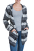 Alpaca blend hoodie sweater, 'Winter Shadows' - Striped Alpaca Blend Hoodie Sweater (image 2b) thumbail